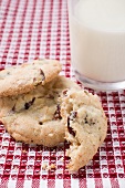 Cranberry cookies and glass of milk
