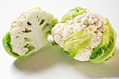 Whole and half cauliflower