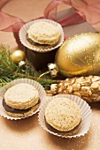 Chocolate-filled Christmas biscuits