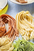 Home-made pasta with ingredients