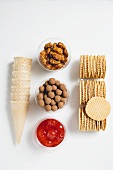 Wafers and ingredients for decorating ice cream desserts