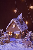 Gingerbread with atmospheric lighting