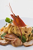 Ribbon pasta with lobster