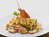 Ribbon pasta with lobster