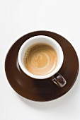 Tasse Espresso mit Crema (Draufsicht)