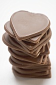 Chocolate hearts, in a pile