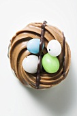 Sugar eggs in chocolate nest