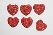 Chocolate hearts with sprinkles