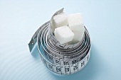 Tape measure and sugar cubes