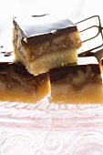 Chocolate toffee shortbread with walnut toffee