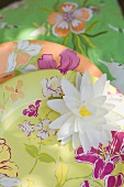 Summer party decorations: water lily, paper plates