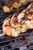 Prawns on a barbecue