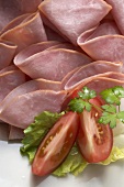 Many slices of ham (detail)