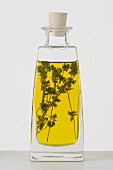 Thyme oil in a bottle