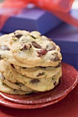 Chocolate chip cookies with cranberries (Christmas)