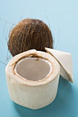 Whole coconut and coconut flesh