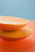Two mango halves