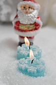 Tealights and Father Christmas (Christmas tree ornament)