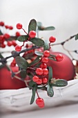 Christmas decoration in basket