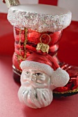 Christmas tree ornaments (red boot, Father Christmas)