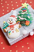 Christmas sweets on silver box