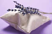 Lavender bag and lavender flowers