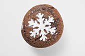 Schokoladenmuffin (weihnachtlich) von oben