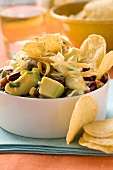 Vegetable salad with tortilla chips (Mexico)