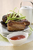 Glazed pork ribs with chilli sauce (Asia)