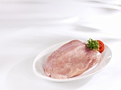 Fresh turkey breast on plate