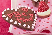Chocolate-dipped strawberry & chocolate heart, Valentine's Day