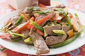 Stir-fried beef with peppers (Asia)