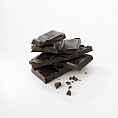 Pieces of chocolate, stacked