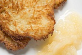 Potato rostis with apple puree (detail)