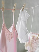 Underwear hanging on washing line