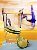 Glass of water with slices of lime
