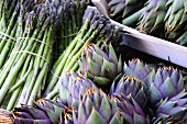 Italian artichokes (with spines) and asparagus