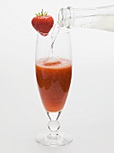 Strawberry and sparkling wine cocktail