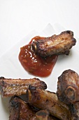 Roasted pork ribs with dip