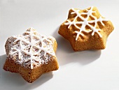 Two star-shaped cakes