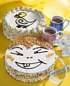 Chocolate hazelnut cream cake and raspberry cake for children