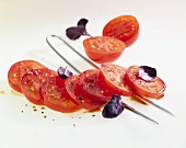 Tomato salad with red basil