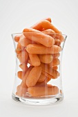 Baby carrots in glass