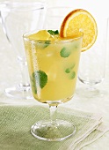 Mint Orange Cooler in a Glass; Orange Garnish