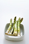 Green asparagus in a dish