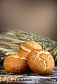 Fresh bread rolls with wheat