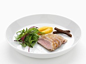 Roast duck breast with accompaniments