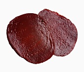 Two slices of cooked beetroot