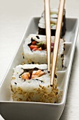 Three vegetarian sushi