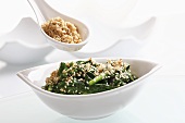 Spinach with toasted sesame seeds